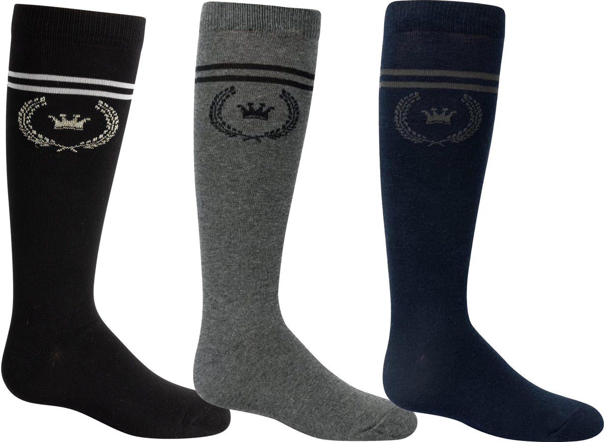 Zubii Girls Emblem Stripe Knee Socks - 1142 Zubii Girls Emblem Stripe Knee Socks - 1142