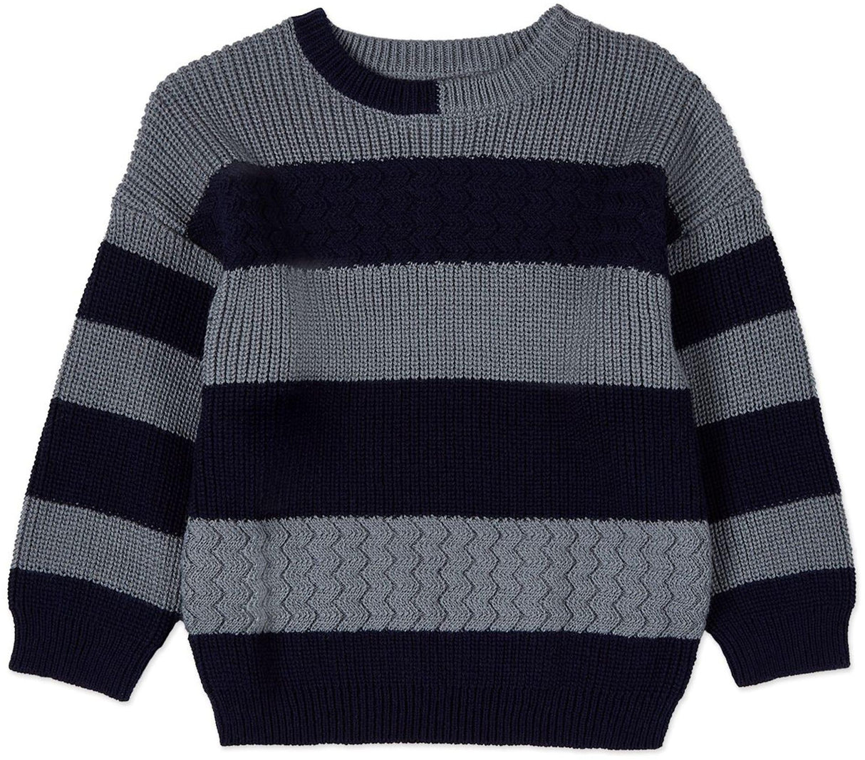 MiniMoi by Memoi Boys Two Tone Knit Sweater - IFT09649 MiniMoi by Memoi Boys Two Tone Knit Sweater - IFT09649