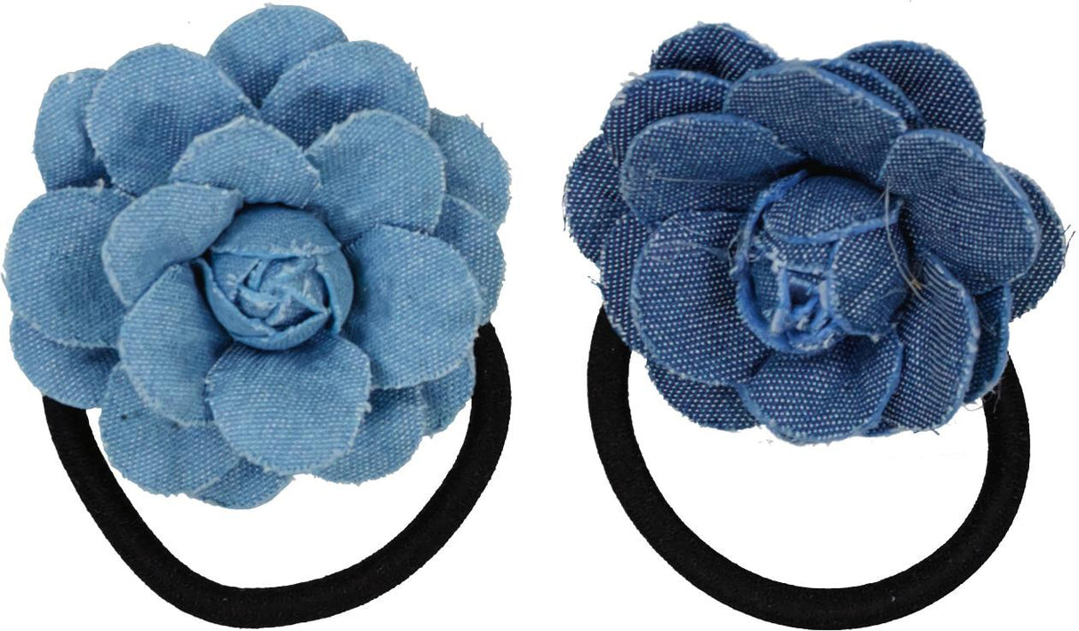 Keshet Denim Flower Ponytail Holder - S2606 Keshet Denim Flower Ponytail Holder - S2606