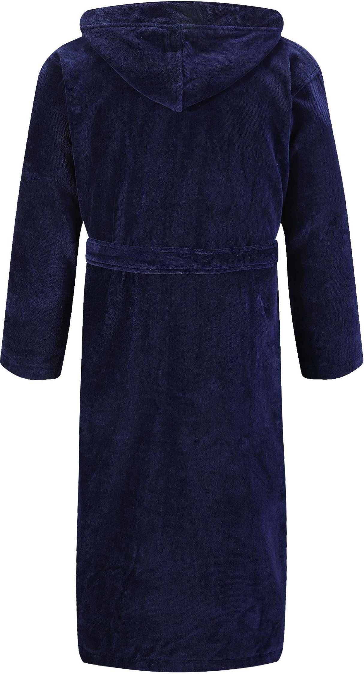 Abstract Mens Navy Terry Robe with Hood - 120-NVY