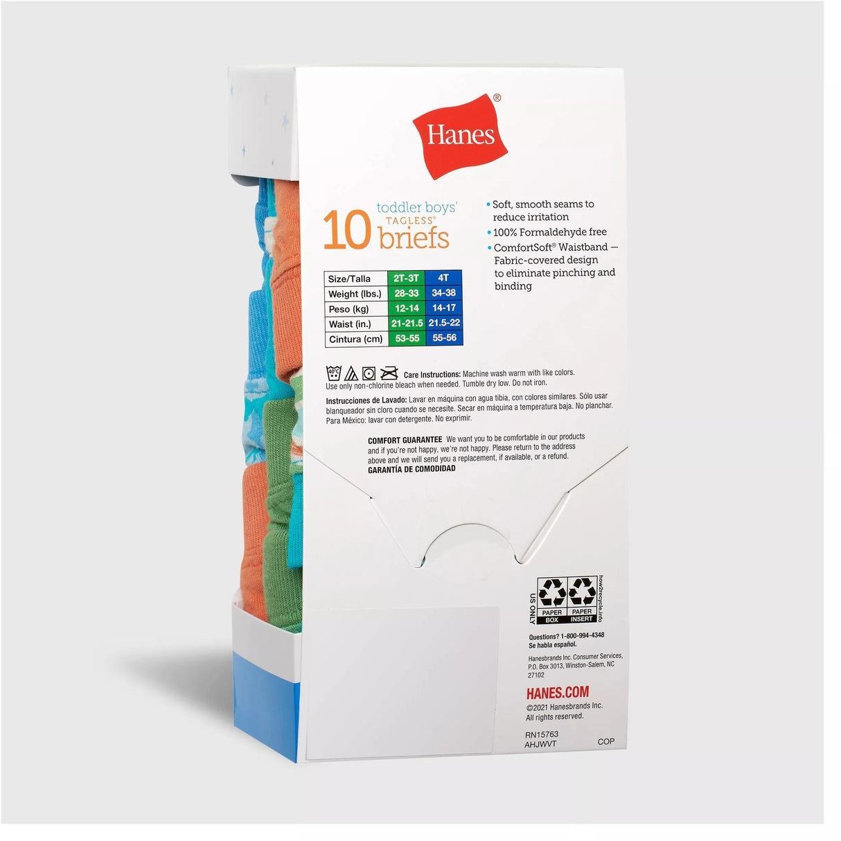 Hanes Toddler Boys Pure Comfort Briefs 10 Pack - TBPUBR Hanes Toddler Boys Pure Comfort Briefs 10 Pack - TBPUBR