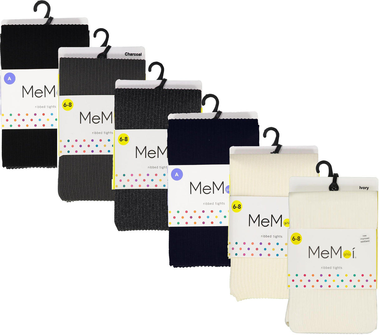 Memoi Girls Ribbed Opaque Tights - MK-209 Memoi Girls Ribbed Opaque Tights - MK-209