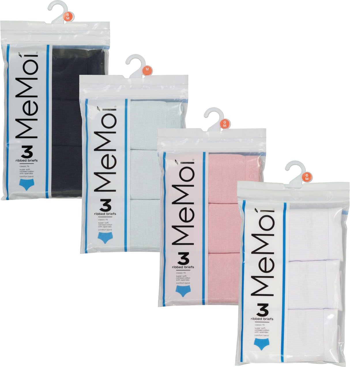 Memoi Womens Ribbed Briefs Underwear 3 Pack - MU-1012 Memoi Womens Ribbed Briefs Underwear 3 Pack - MU-1012