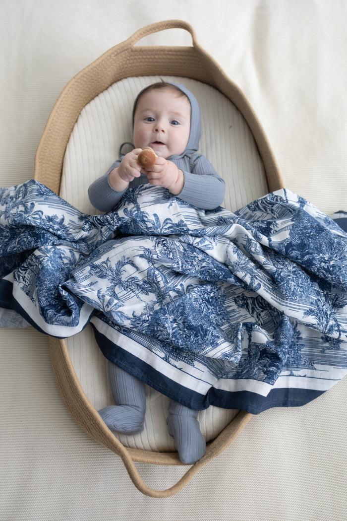 Little Threads Baby Boys Girls Muslin Blanket - Jungle Toile Little Threads Baby Boys Girls Muslin Blanket - Jungle Toile