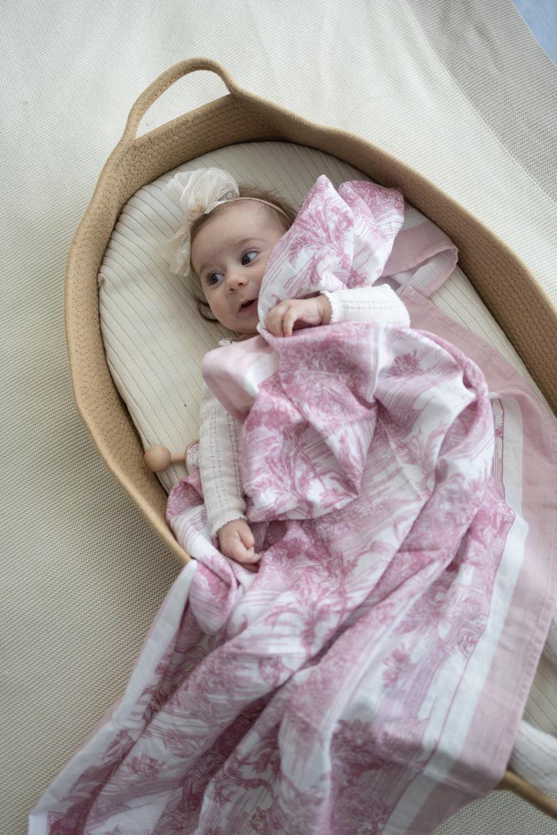 Little Threads Baby Boys Girls Muslin Blanket - Jungle Toile Little Threads Baby Boys Girls Muslin Blanket - Jungle Toile