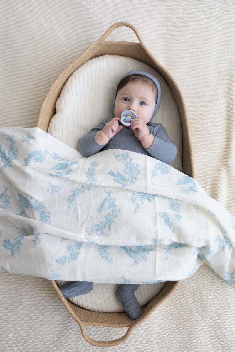 Little Threads Baby Boys Muslin Blanket - Little Bird Little Threads Baby Boys Muslin Blanket - Little Bird