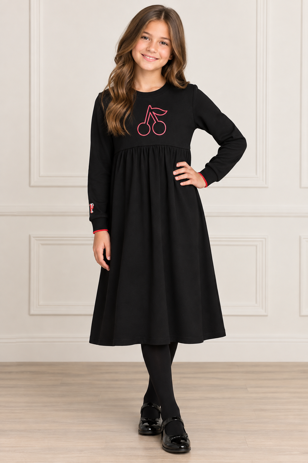 Principi Girls Embroidered Cherry Dress - KW49 Principi Girls Embroidered Cherry Dress - KW49