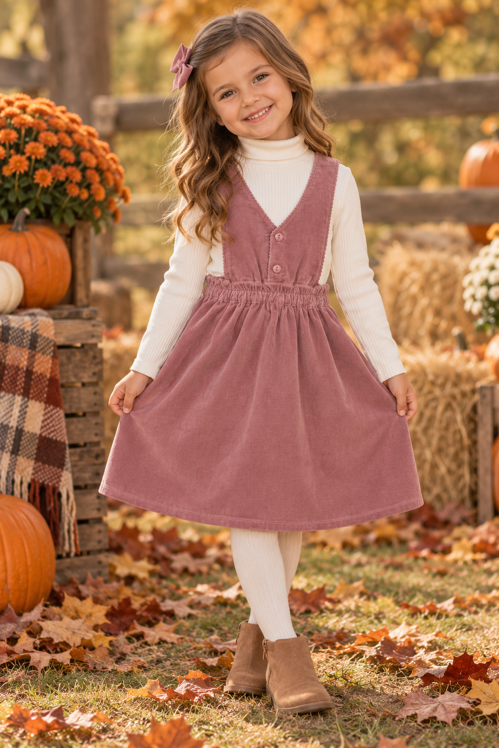 Bonjoy Girls Corduroy Jumper - TW26012J Bonjoy Girls Corduroy Jumper - TW26012J