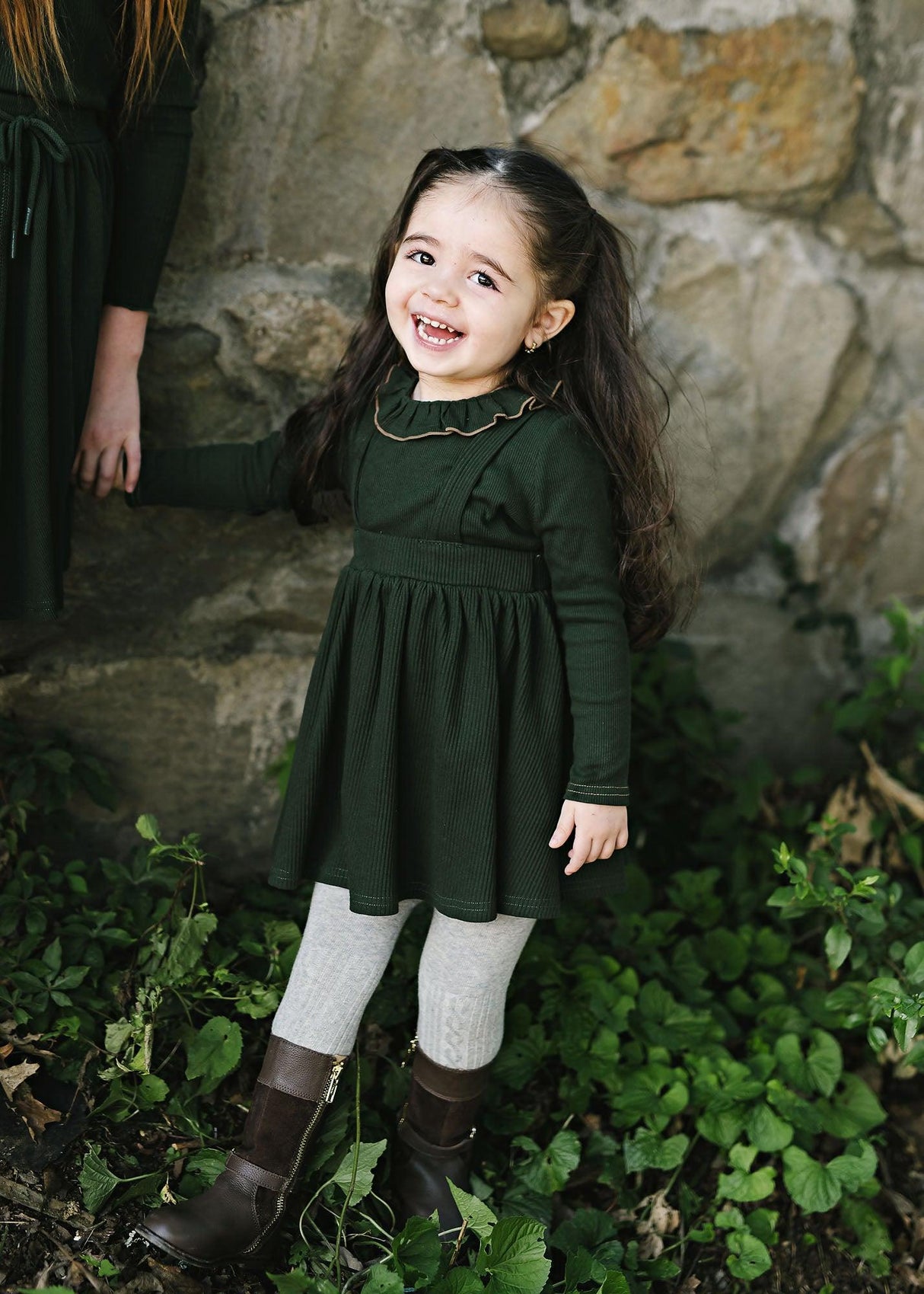 Lil Legs Ribbed Fashion Collection Girls Suspender Jumper Lil Legs Ribbed Fashion Collection Girls Suspender Jumper