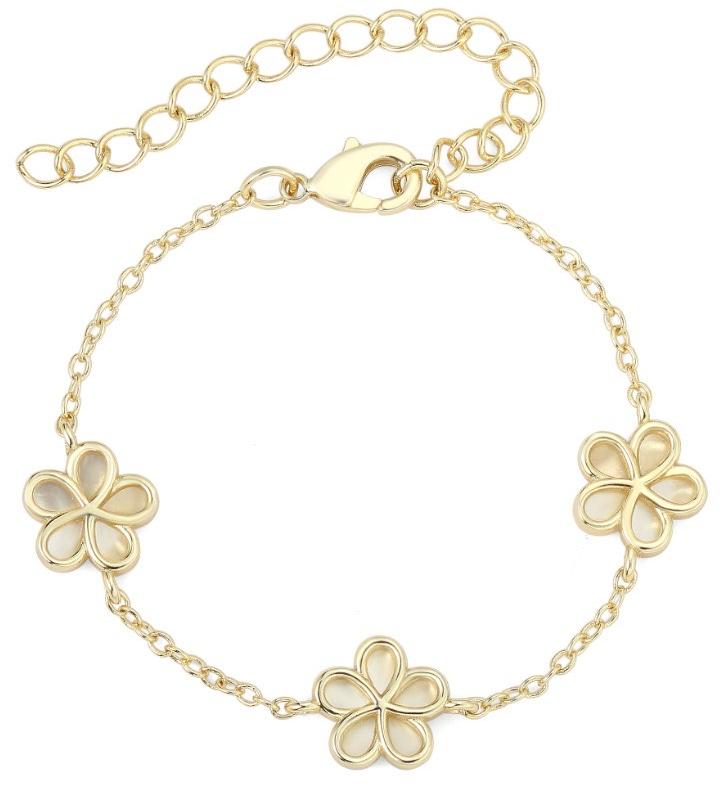 Tiny Gem Girls Double Sided Pearl Flower Bracelet - TG1061 Tiny Gem Girls Double Sided Pearl Flower Bracelet - TG1061