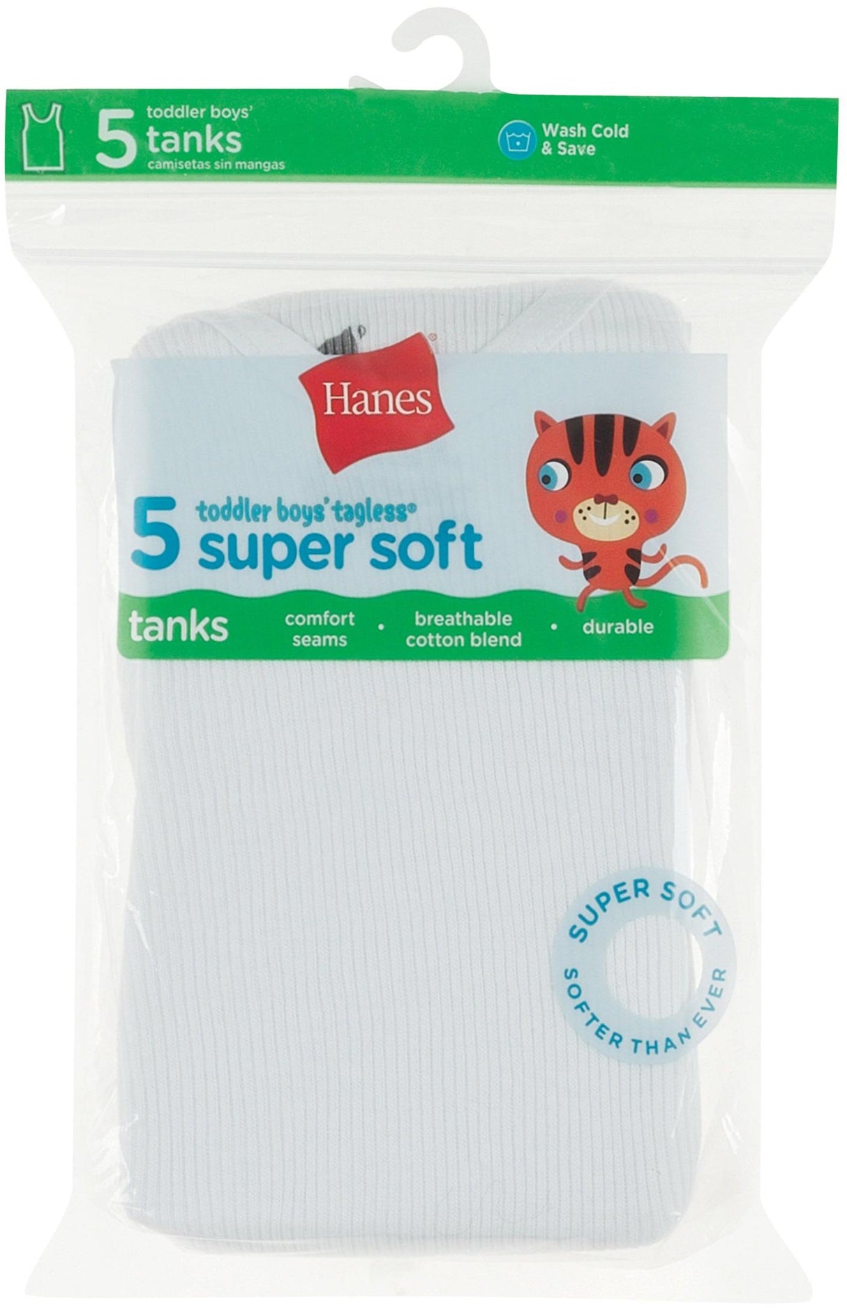Hanes Toddler Boys White Tank Undershirts - TBUTA5 - 5 Pack Hanes Toddler Boys White Tank Undershirts - TBUTA5 - 5 Pack