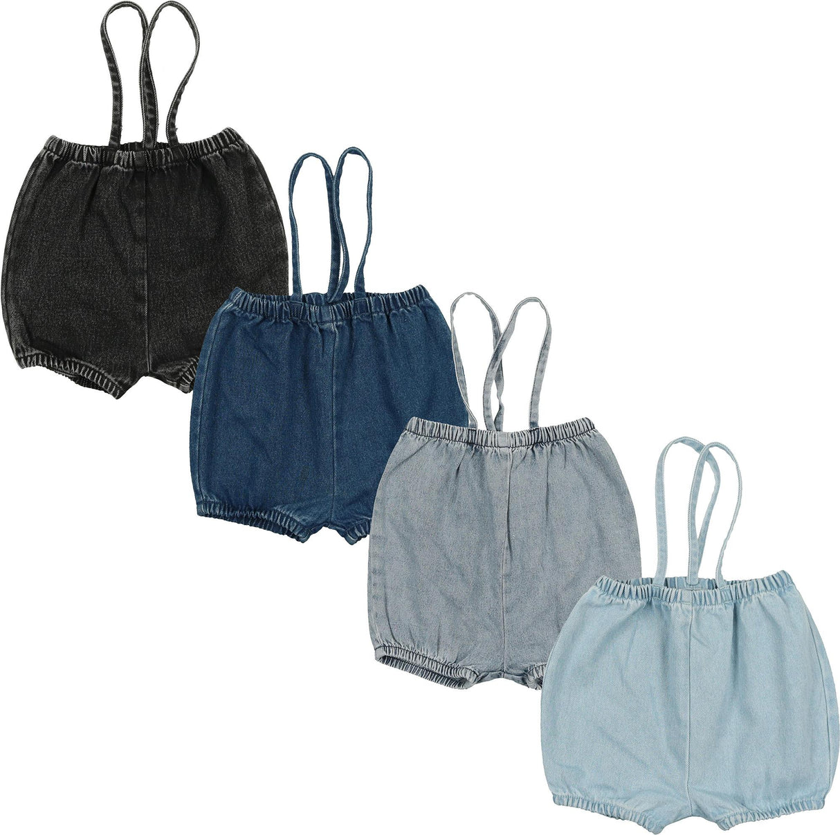 Lil Legs Denim Basic Collection Baby Toddler Boys Girls Bubble Suspender Shorts Overall - BSS Lil Legs Denim Basic Collection Baby Toddler Boys Girls Bubble Suspender Shorts Overall - BSS