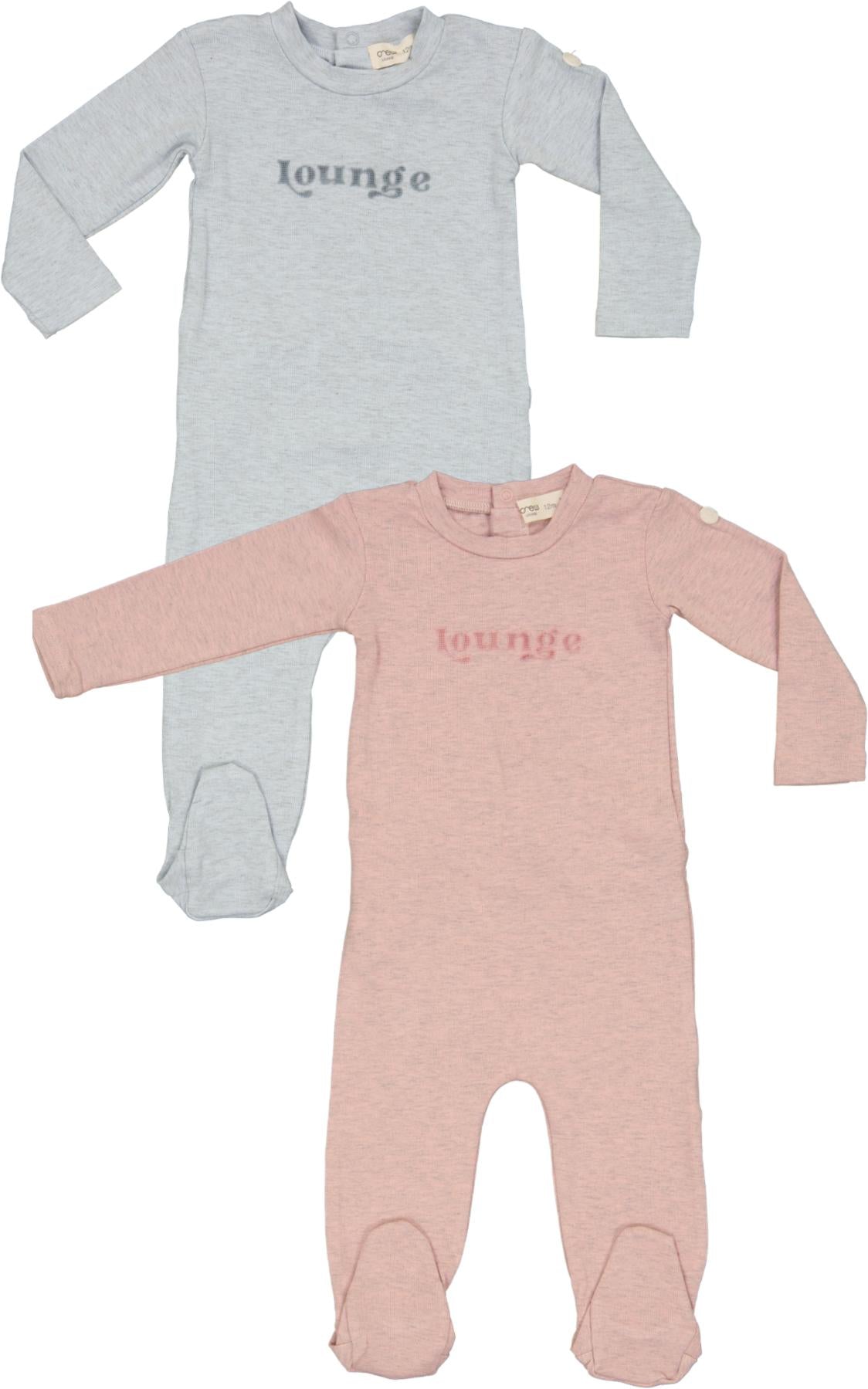 Crew Lounge Baby Boys Girls Heathered Cotton Footie - SG2903 Crew Lounge Baby Boys Girls Heathered Cotton Footie - SG2903