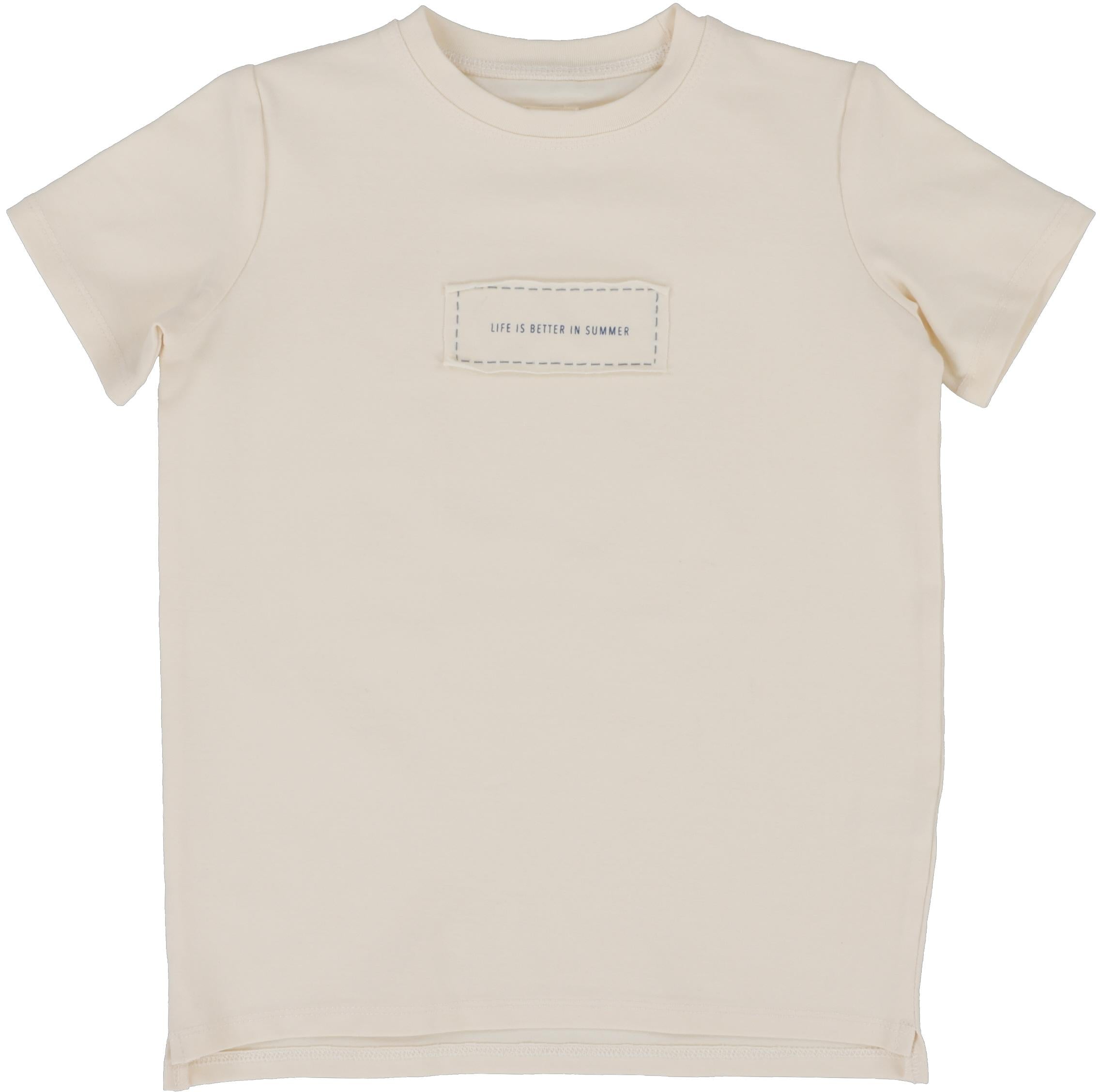 Analogie by Lil Legs Denim Tencel Collection Boys Patch Short Sleeve T-shirt - DTBPT