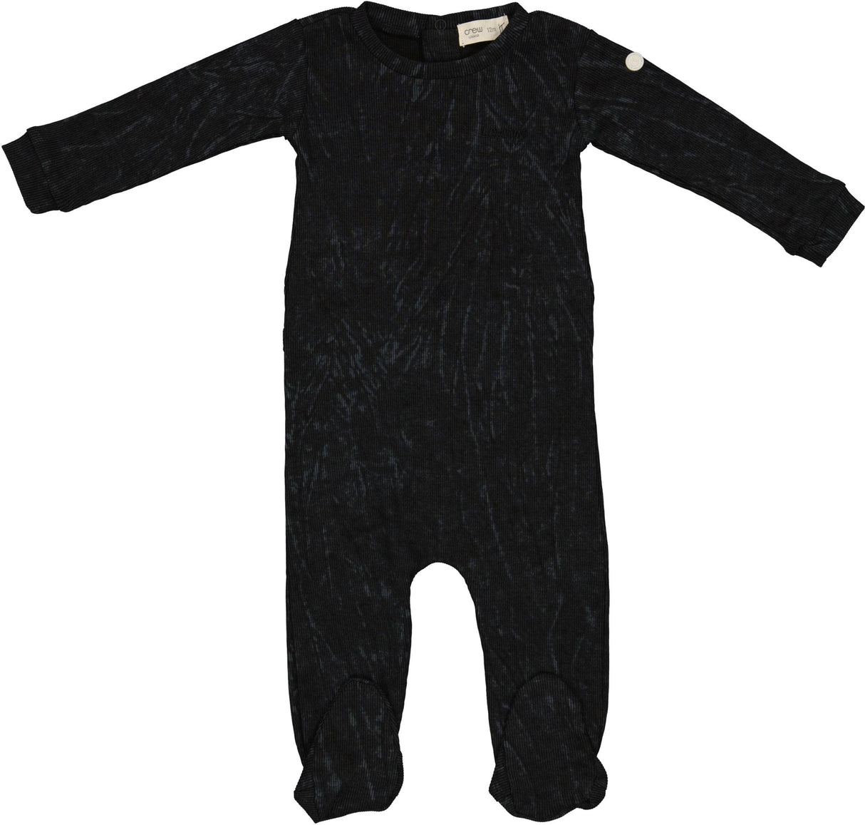 Crew Lounge Baby Boys Girls Ribbed Stonewash Cotton Footie - SG2909 Crew Lounge Baby Boys Girls Ribbed Stonewash Cotton Footie - SG2909
