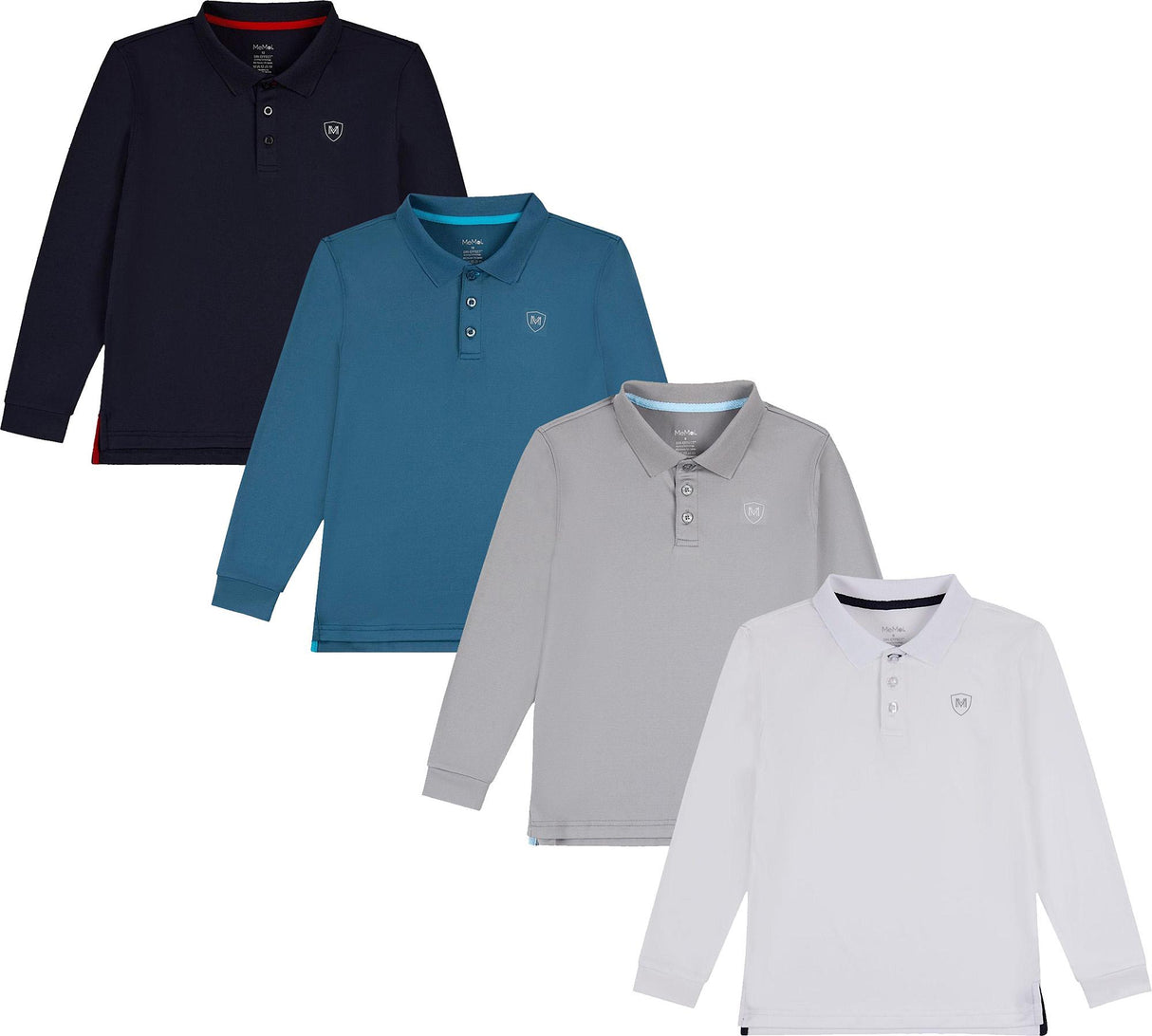 Memoi Boys Long Sleeve Polo Shirt - MBP-001 Memoi Boys Long Sleeve Polo Shirt - MBP-001