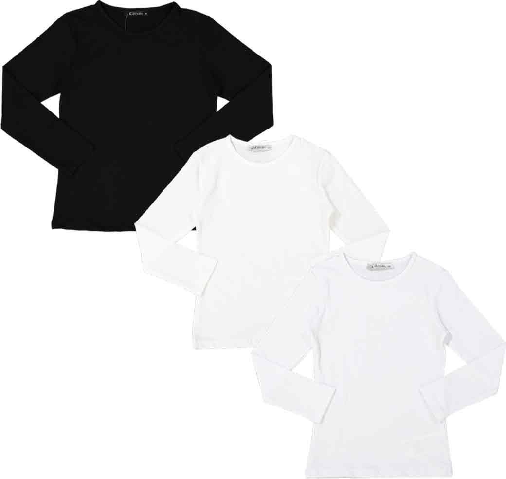 Kiki Riki Kids Cotton Long Sleeve Shell – Fitted Layering Top For Girls, 90% Cotton 10% Spandex