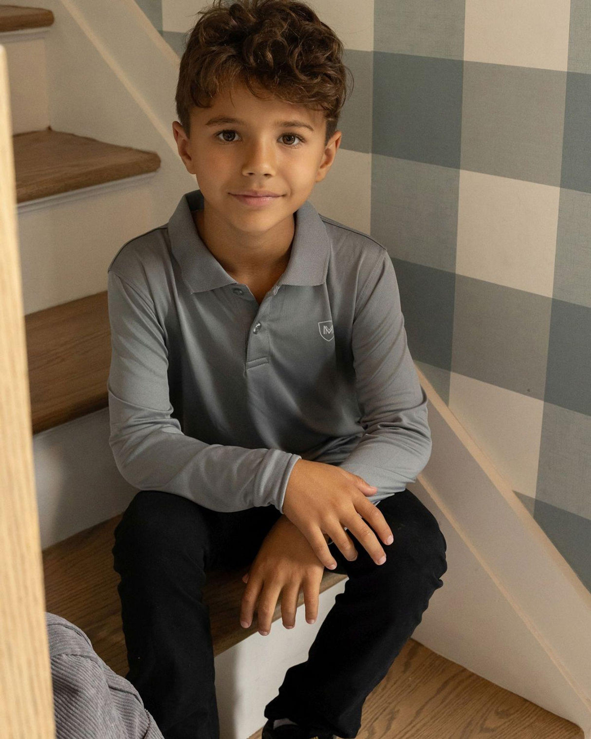 Memoi Boys Long Sleeve Polo Shirt - MBP-001 Memoi Boys Long Sleeve Polo Shirt - MBP-001