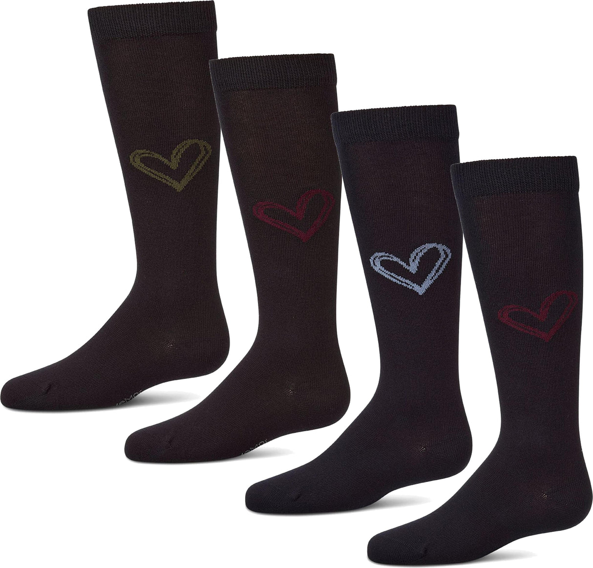 Memoi Girls Heart Pop Knee Socks - MKF-7269 Memoi Girls Heart Pop Knee Socks - MKF-7269