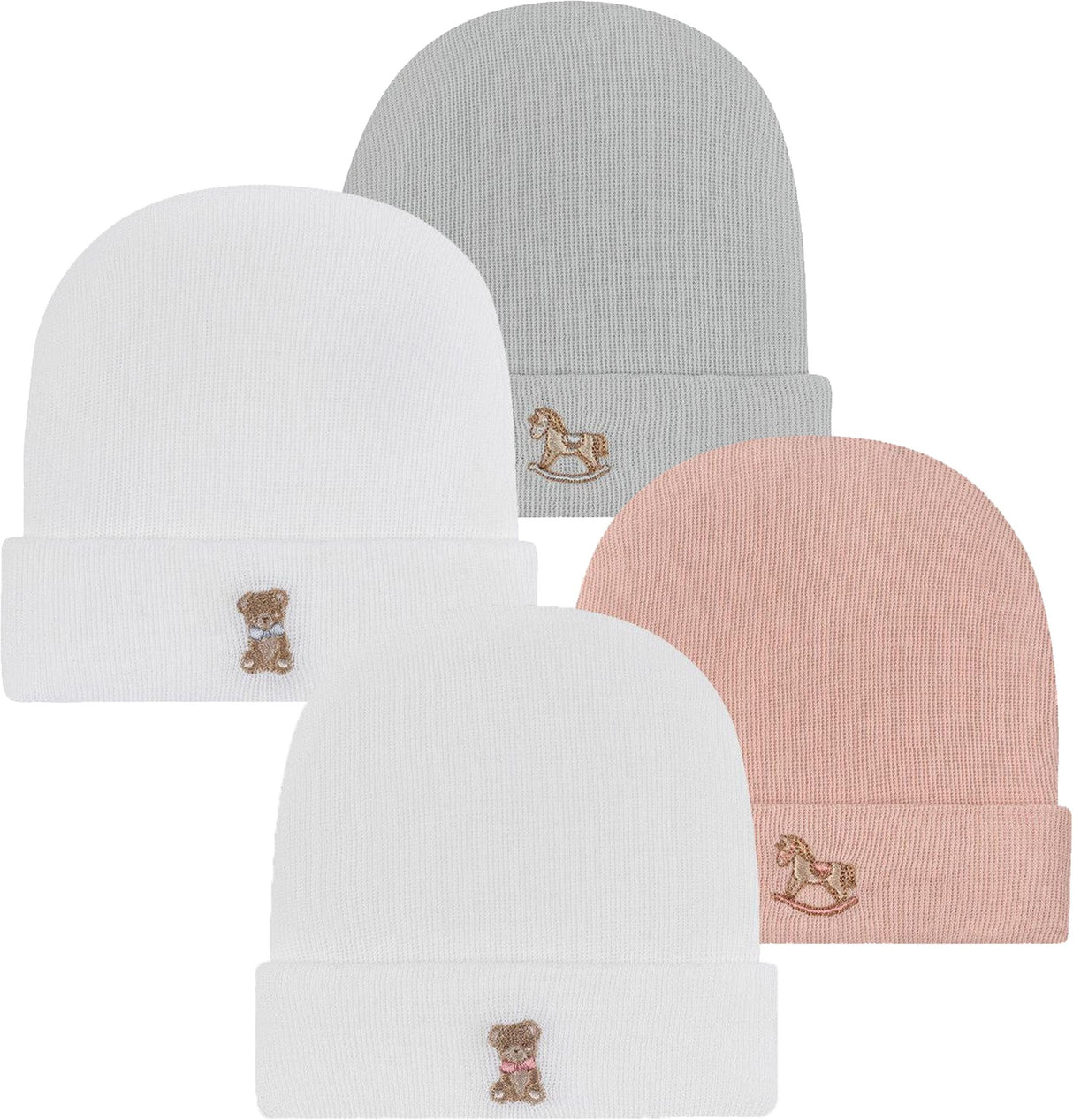 Ely's & Co Baby Boys Girls Bear & Rocking Horse Hospital Hat 2 Pack Ely's & Co Baby Boys Girls Bear & Rocking Horse Hospital Hat 2 Pack
