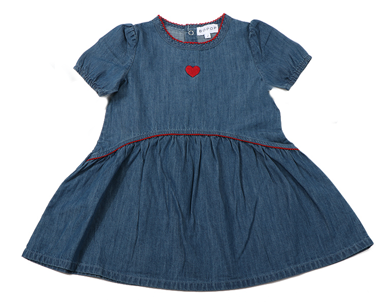 Bopop Girls Denim Scallop Dress - L813 Bopop Girls Denim Scallop Dress - L813