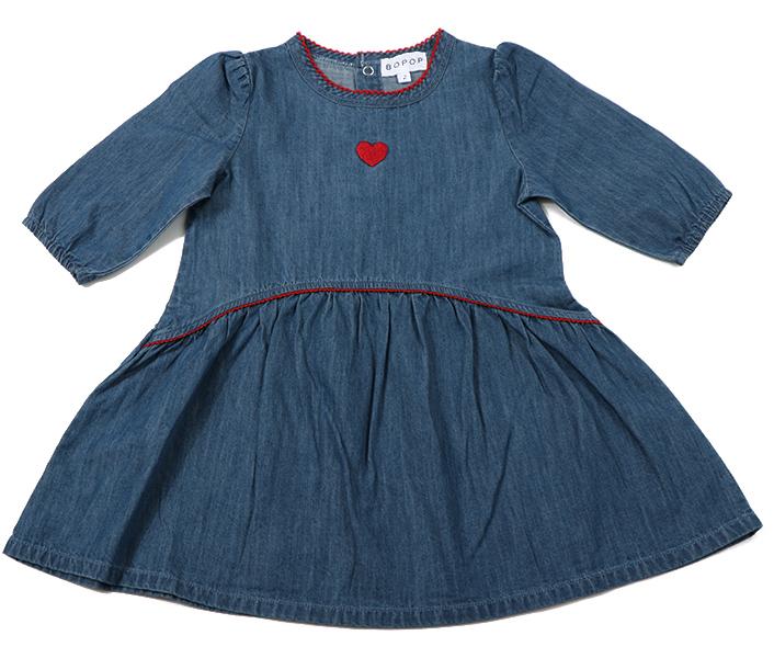 Bopop Girls Denim Scallop Dress - L813 Bopop Girls Denim Scallop Dress - L813
