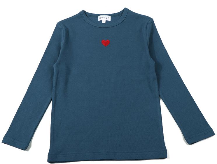 Bopop Girls Heart Embroidered 3/4 Sleeve T-shirt - L815 Bopop Girls Heart Embroidered 3/4 Sleeve T-shirt - L815