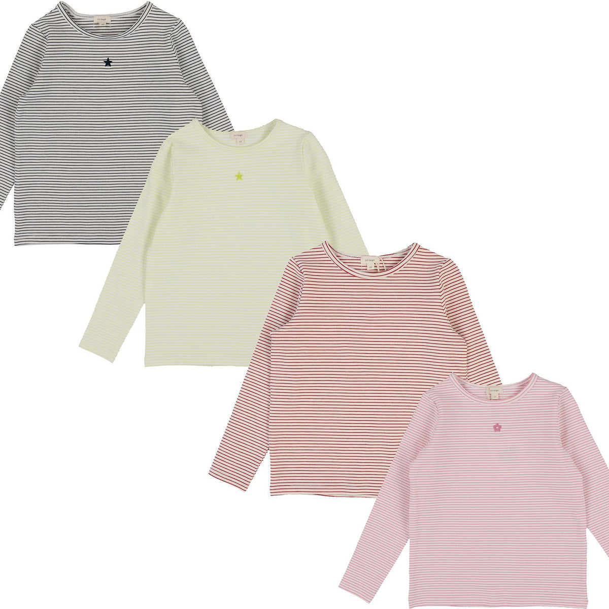 Lil Legs Short Sleeve Stripe Tee - Neon Pink