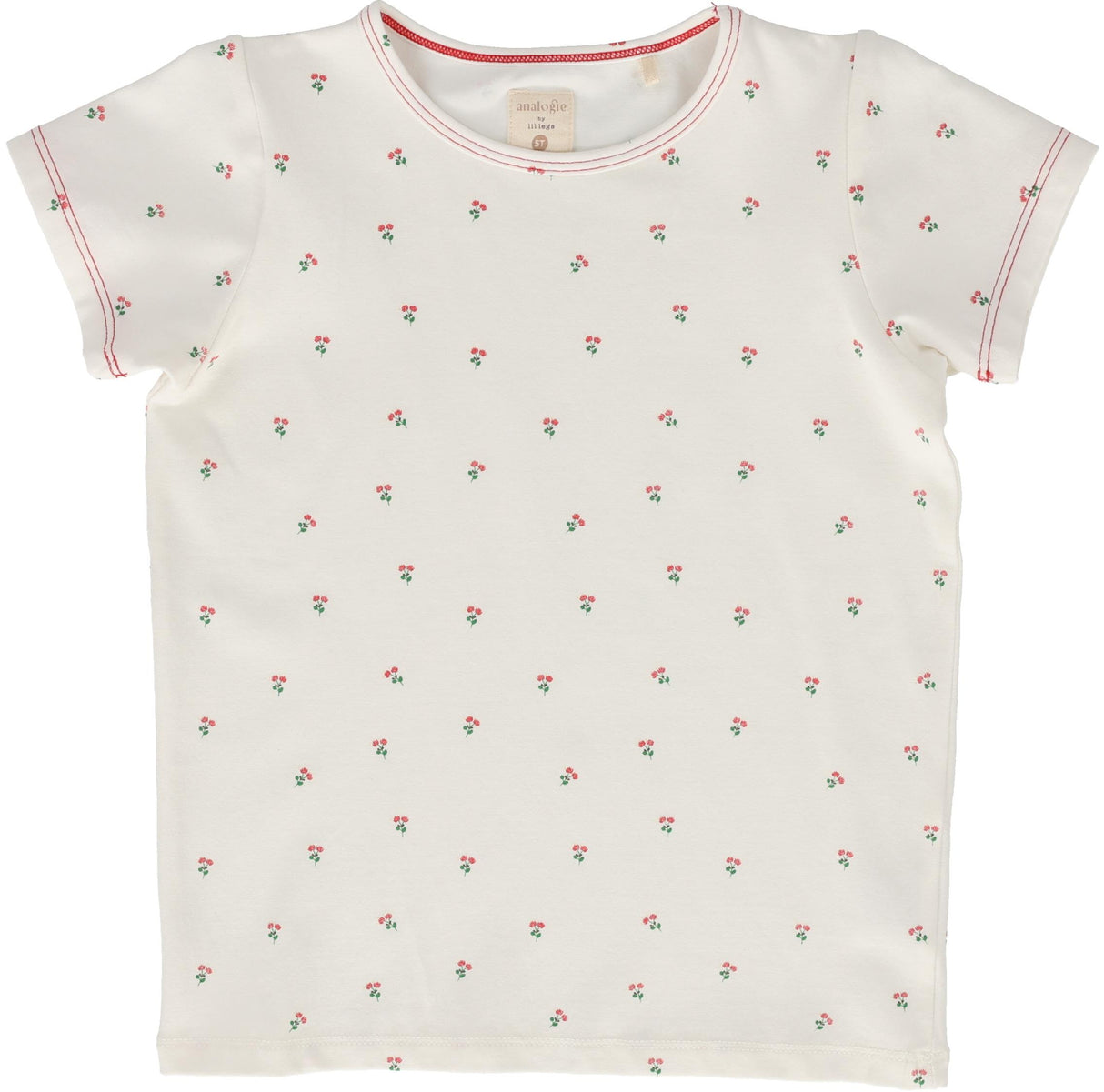 Analogie by Lil Legs Graphic Denim Collection Girls Cherry Floral Short Sleeve T-shirt Tee- GDCFTS Analogie by Lil Legs Graphic Denim Collection Girls Cherry Floral Short Sleeve T-shirt Tee- GDCFTS