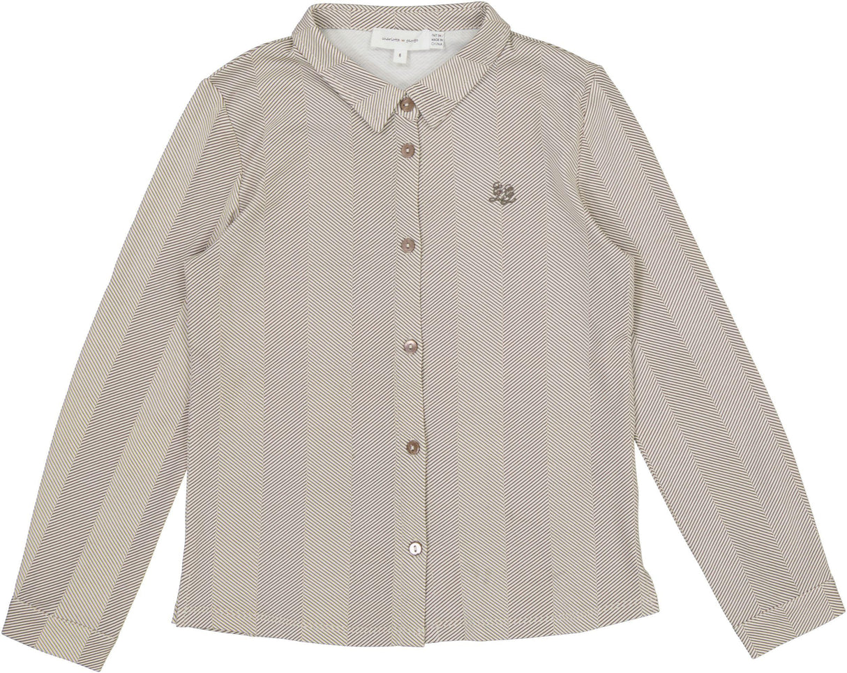 Charlotte & George Boys Herringbone Long Sleeve Stretch Dress Shirt - WB6CP7468B Charlotte & George Boys Herringbone Long Sleeve Stretch Dress Shirt - WB6CP7468B