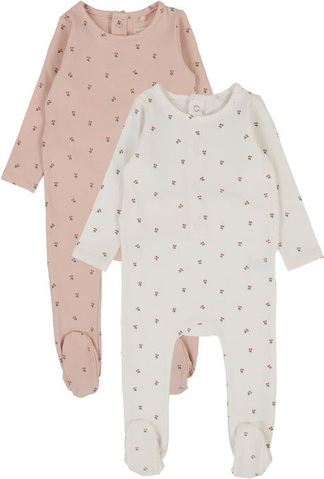 Analogie by Lil Legs Graphic Denim Collection Baby Toddler Girls Cherry Floral Cotton Stretchie Footie - GDFF Analogie by Lil Legs Graphic Denim Collection Baby Toddler Girls Cherry Floral Cotton Stretchie Footie - GDFF