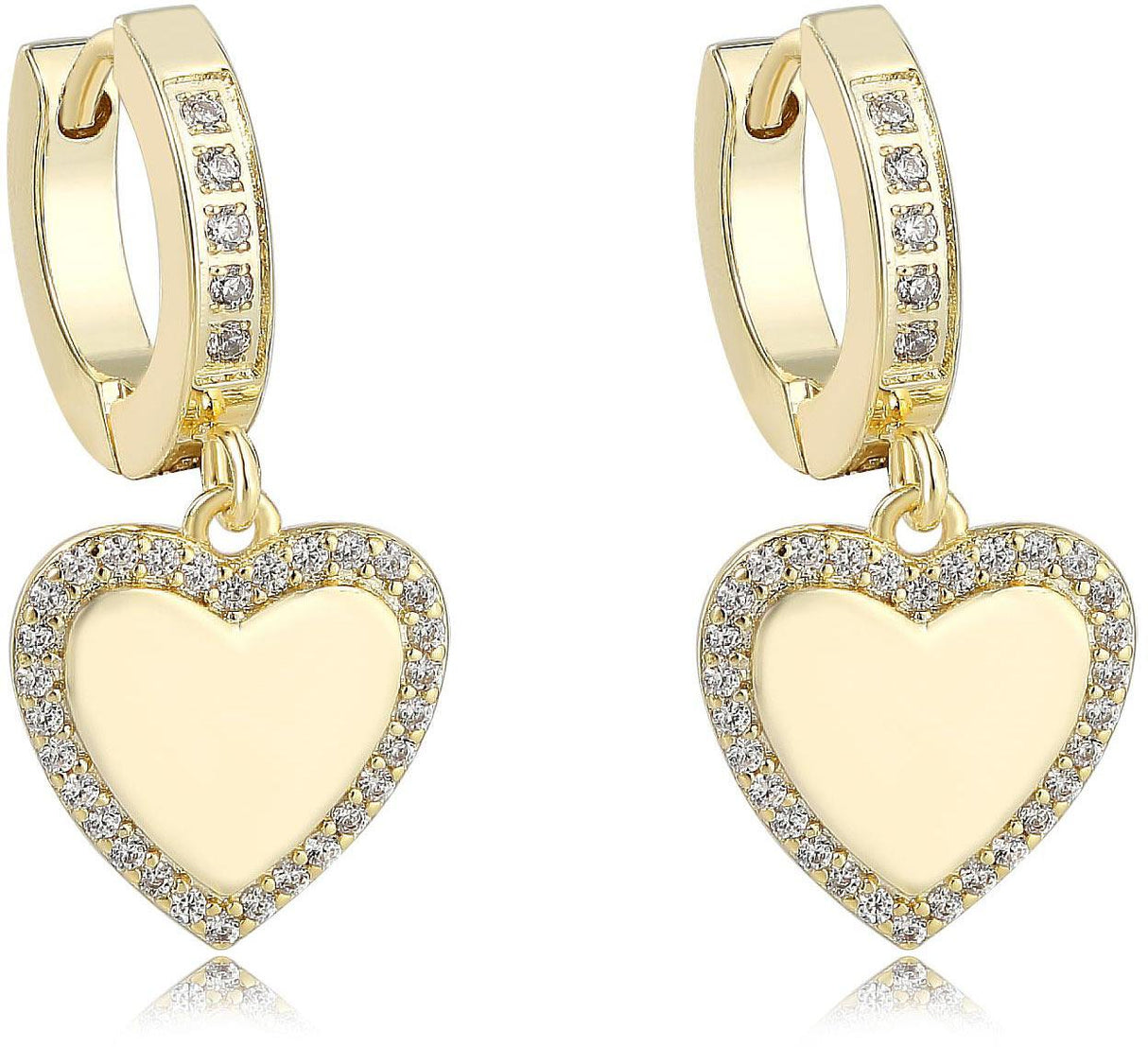Tiny Gem Girls Heart of Gold Huggie Earring - TG3031 Tiny Gem Girls Heart of Gold Huggie Earring - TG3031