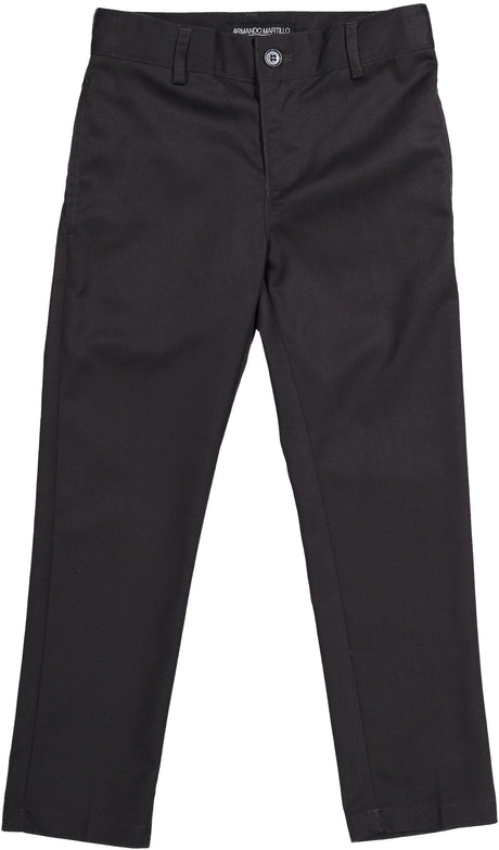 Armando Martillo Boys Brushed Cotton Flat Front Adjustable Waist Pants