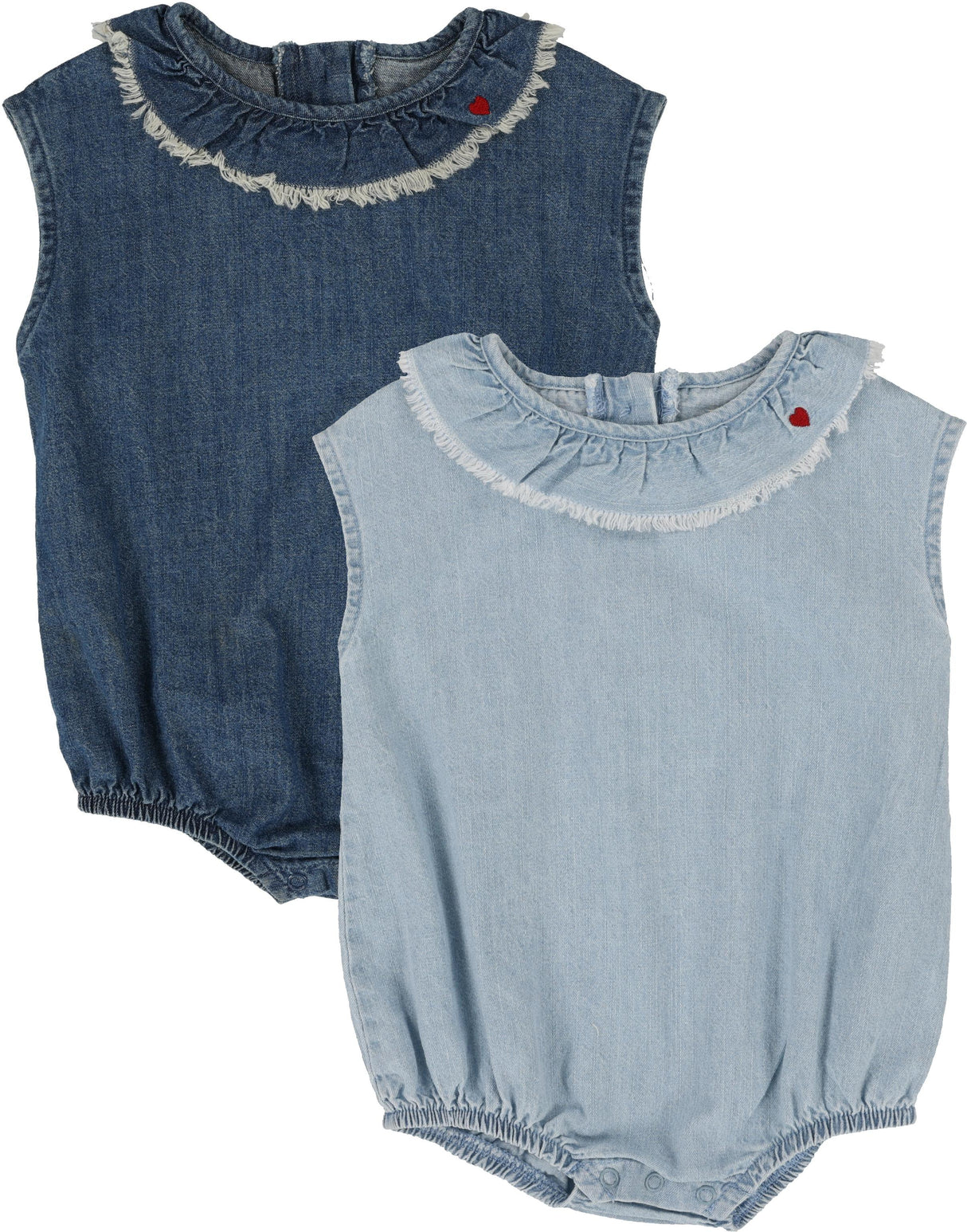 Analogie by Lil Legs Lightweight Denim Collection Baby Girls Fringe Romper - LWGR Analogie by Lil Legs Lightweight Denim Collection Baby Girls Fringe Romper - LWGR