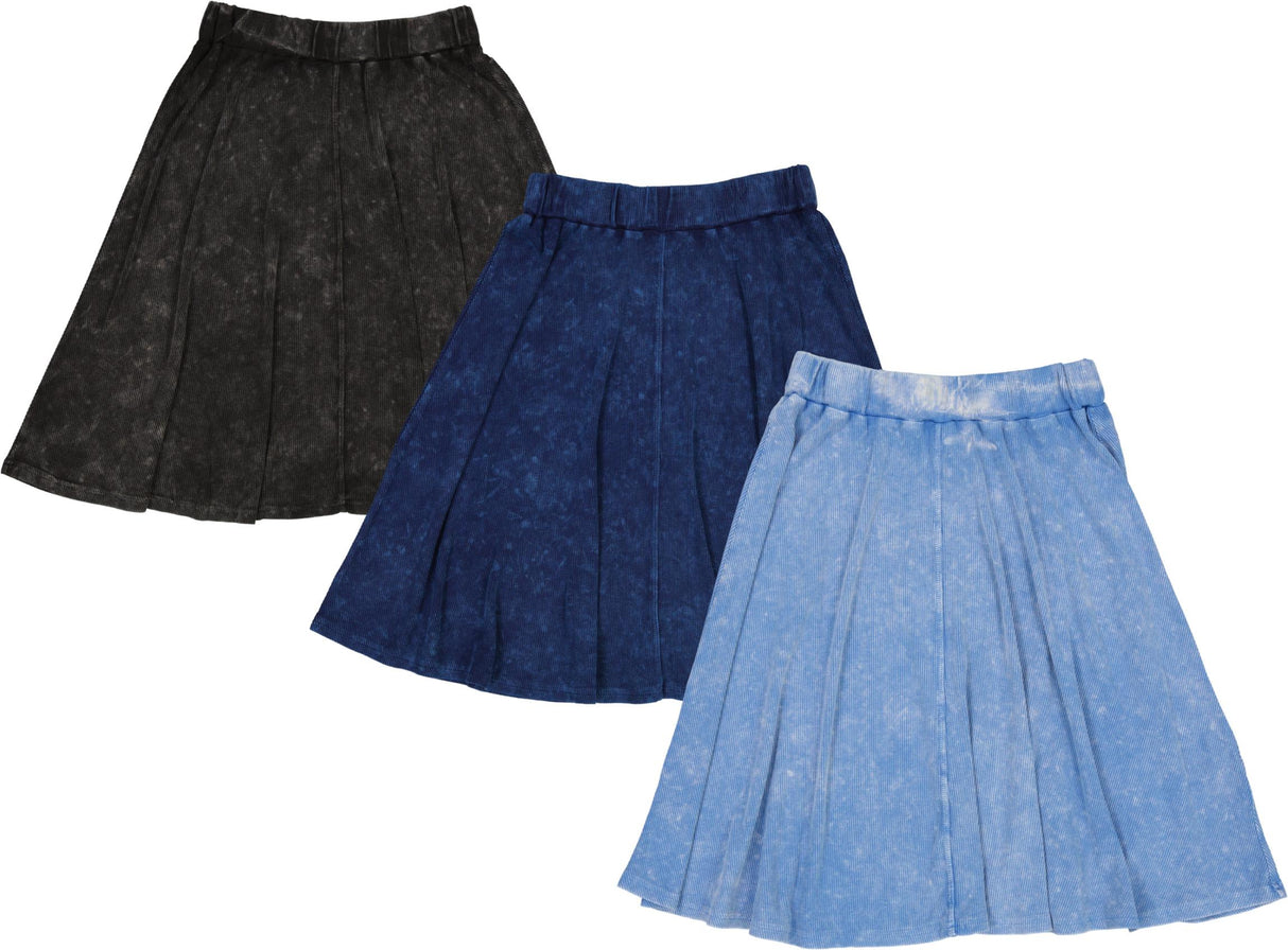 Cabana Girls Mineral Wash A-line Ribbed Skirt - C-13225 Cabana Girls Mineral Wash A-line Ribbed Skirt - C-13225