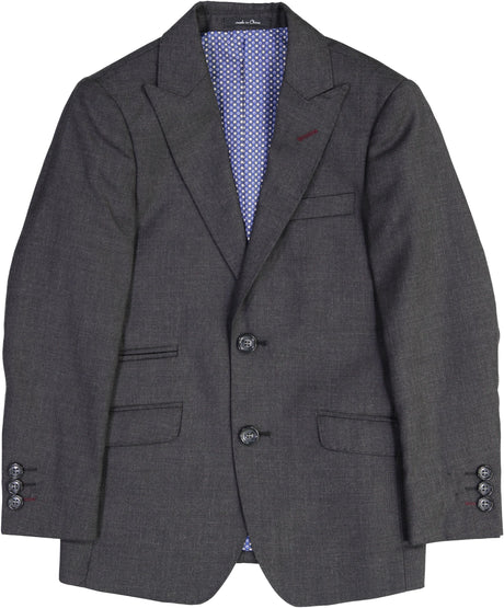 T.O. Collection Boys Charcoal with Burgundy Contrast Stitch Suit Separates - 1129-602-CS T.O. Collection Boys Charcoal with Burgundy Contrast Stitch Suit Separates - 1129-602-CS