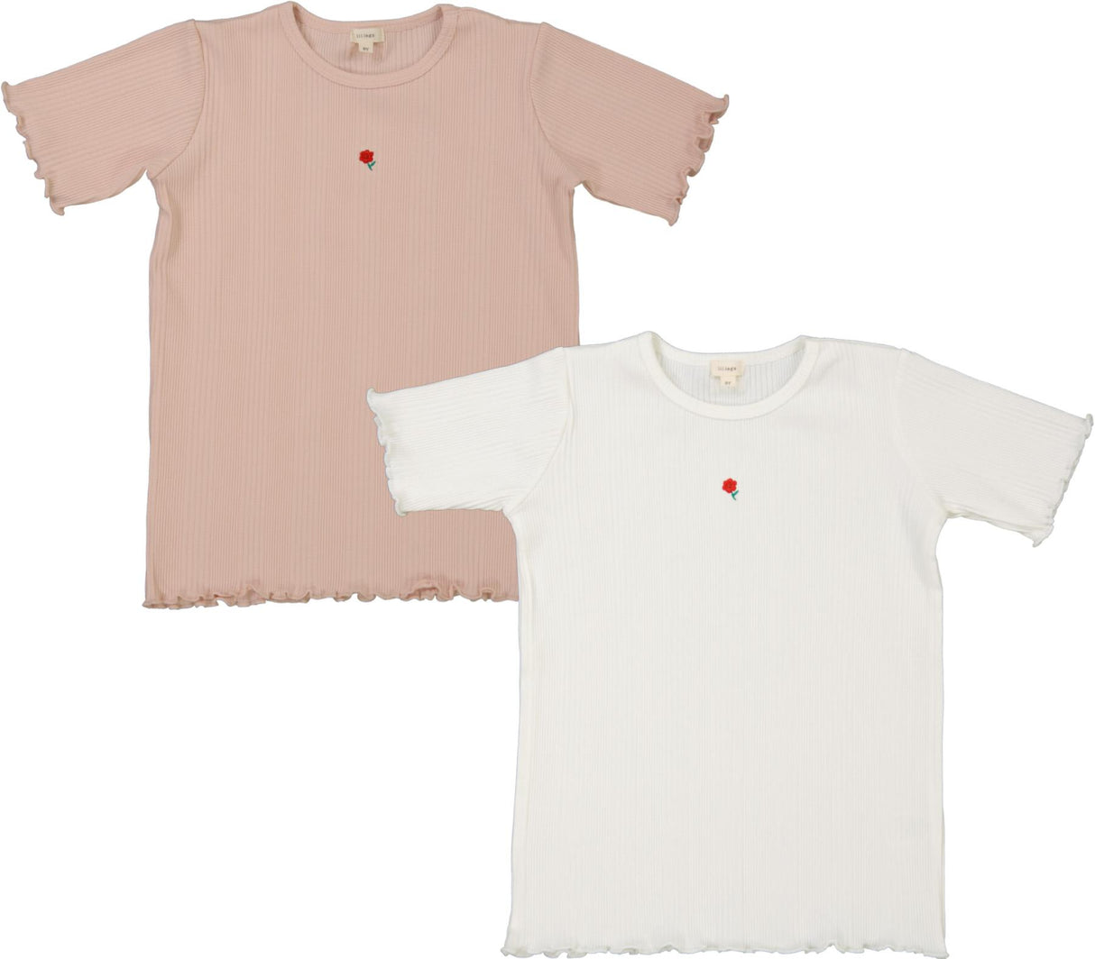 Lil Legs Printed Collection Girls Multi Ribbed Short Sleeve T-shirt Tee Lil Legs Printed Collection Girls Multi Ribbed Short Sleeve T-shirt Tee