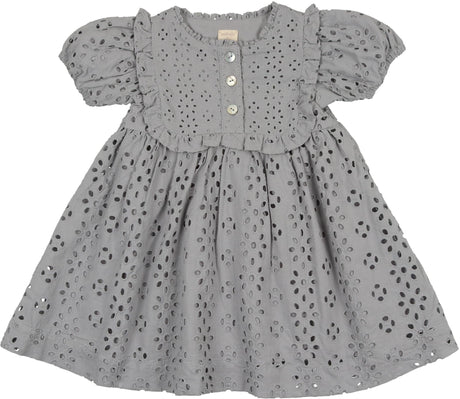 Analogie by Lil Legs Shabbos Collection Girls Eyelet Short Sleeve Dress