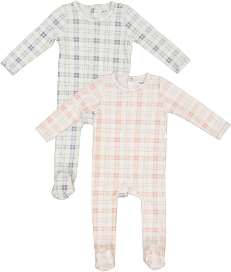Bonjoy Baby Boys Girls Plaid Cotton Stretchie - SP250120F Bonjoy Baby Boys Girls Plaid Cotton Stretchie - SP250120F