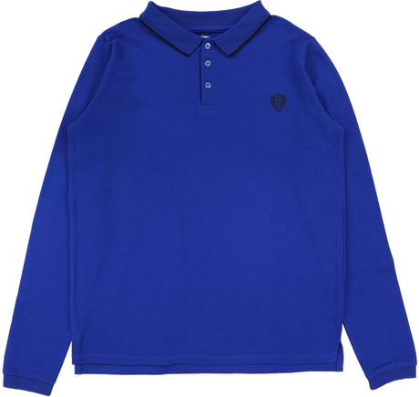 Lil Legs Wardrobe Staple Collection Boys Husky Collar Trim Long Sleeve Polo Shirt - HCTP Lil Legs Wardrobe Staple Collection Boys Husky Collar Trim Long Sleeve Polo Shirt - HCTP
