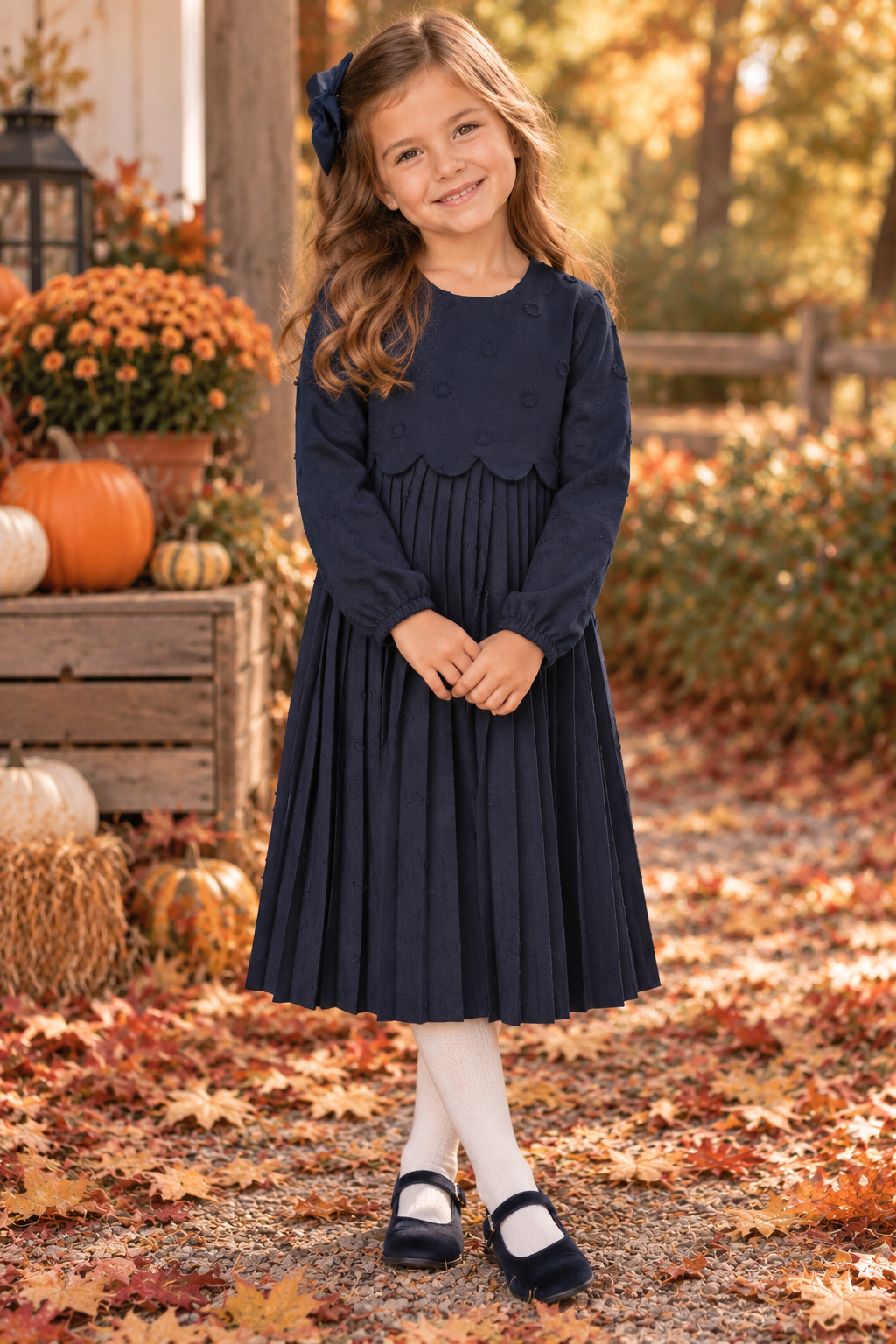 Jolie Capri Girls Pleated Dress - WB6CY3059D Jolie Capri Girls Pleated Dress - WB6CY3059D