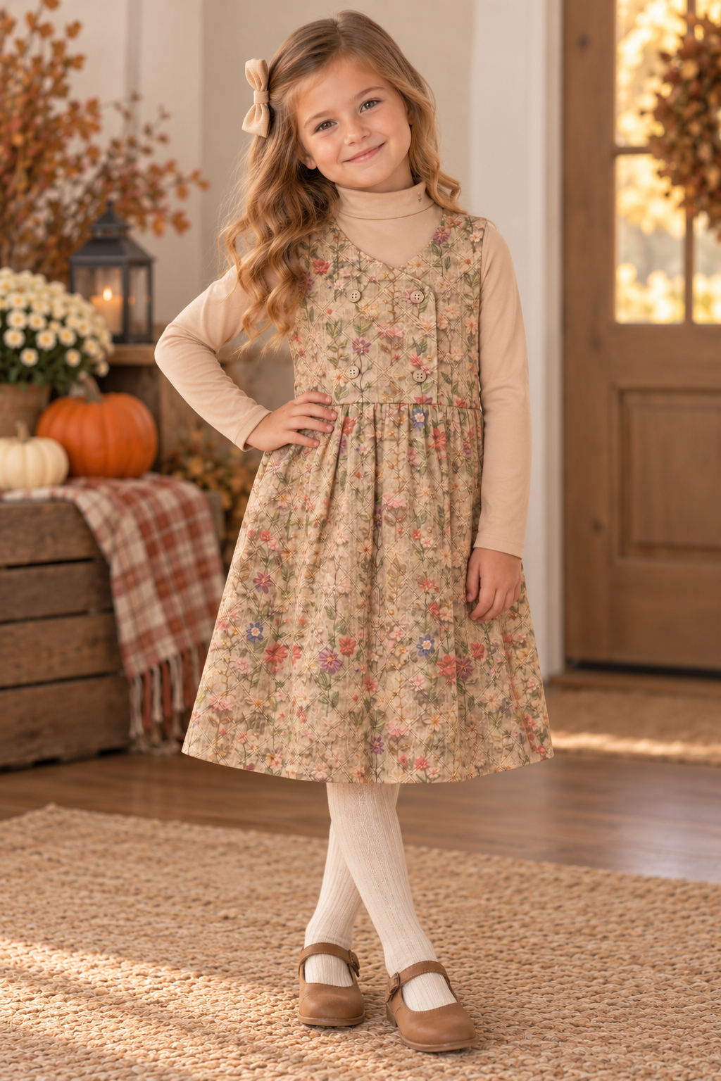The Umbrella Academy Girls Quilted Jumper & Mockneck Set Outfit - WB6CY3076 The Umbrella Academy Girls Quilted Jumper & Mockneck Set Outfit - WB6CY3076