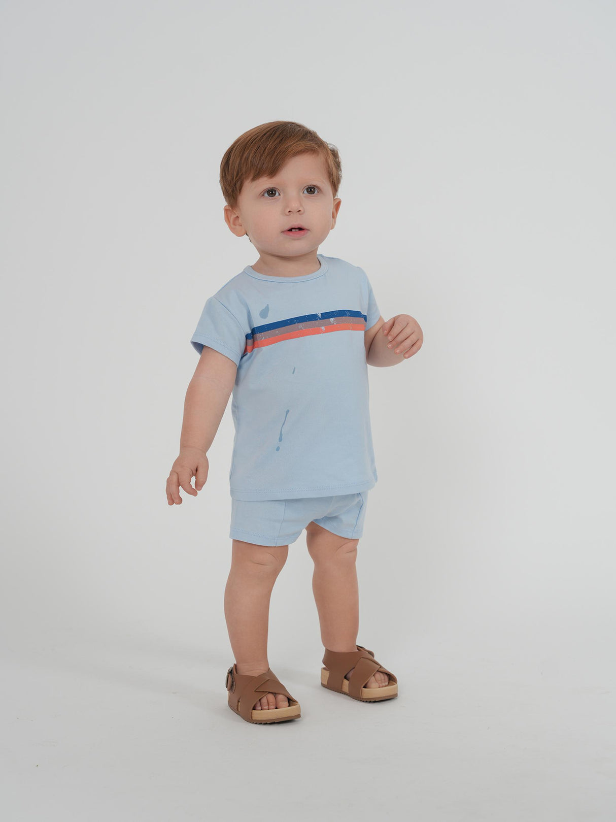 Puddles Baby Boys Stripes Print Outfit - SB6CY2887E Puddles Baby Boys Stripes Print Outfit - SB6CY2887E