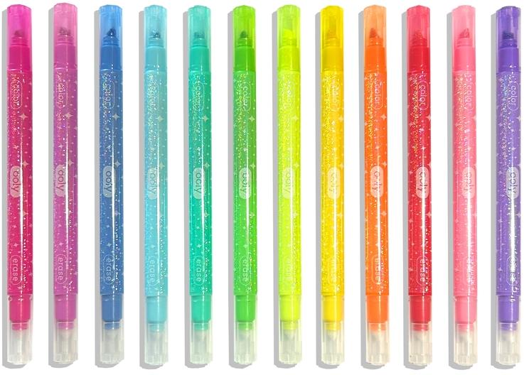 ooly Glittery Erasable Markers 12 Pack - 130-125 ooly Glittery Erasable Markers 12 Pack - 130-125