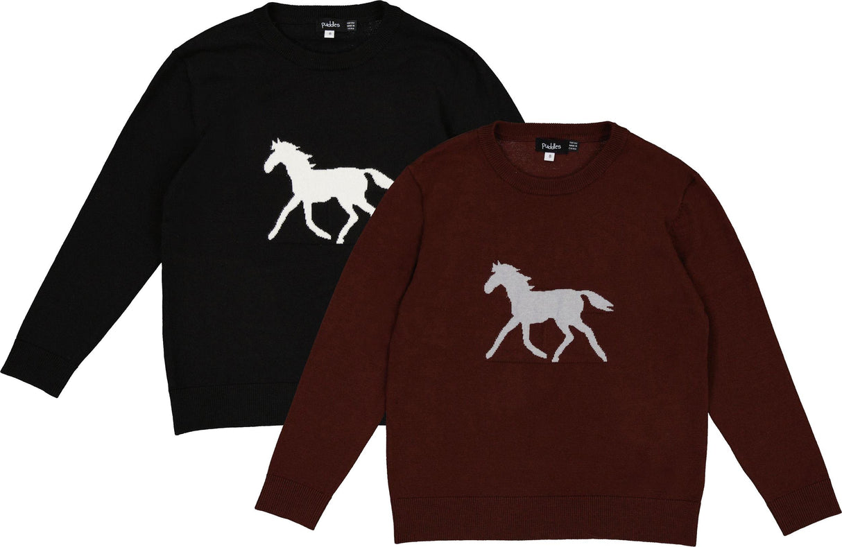 Puddles Girls Jacquard Horse Sweater - WB6CY3064T Puddles Girls Jacquard Horse Sweater - WB6CY3064T