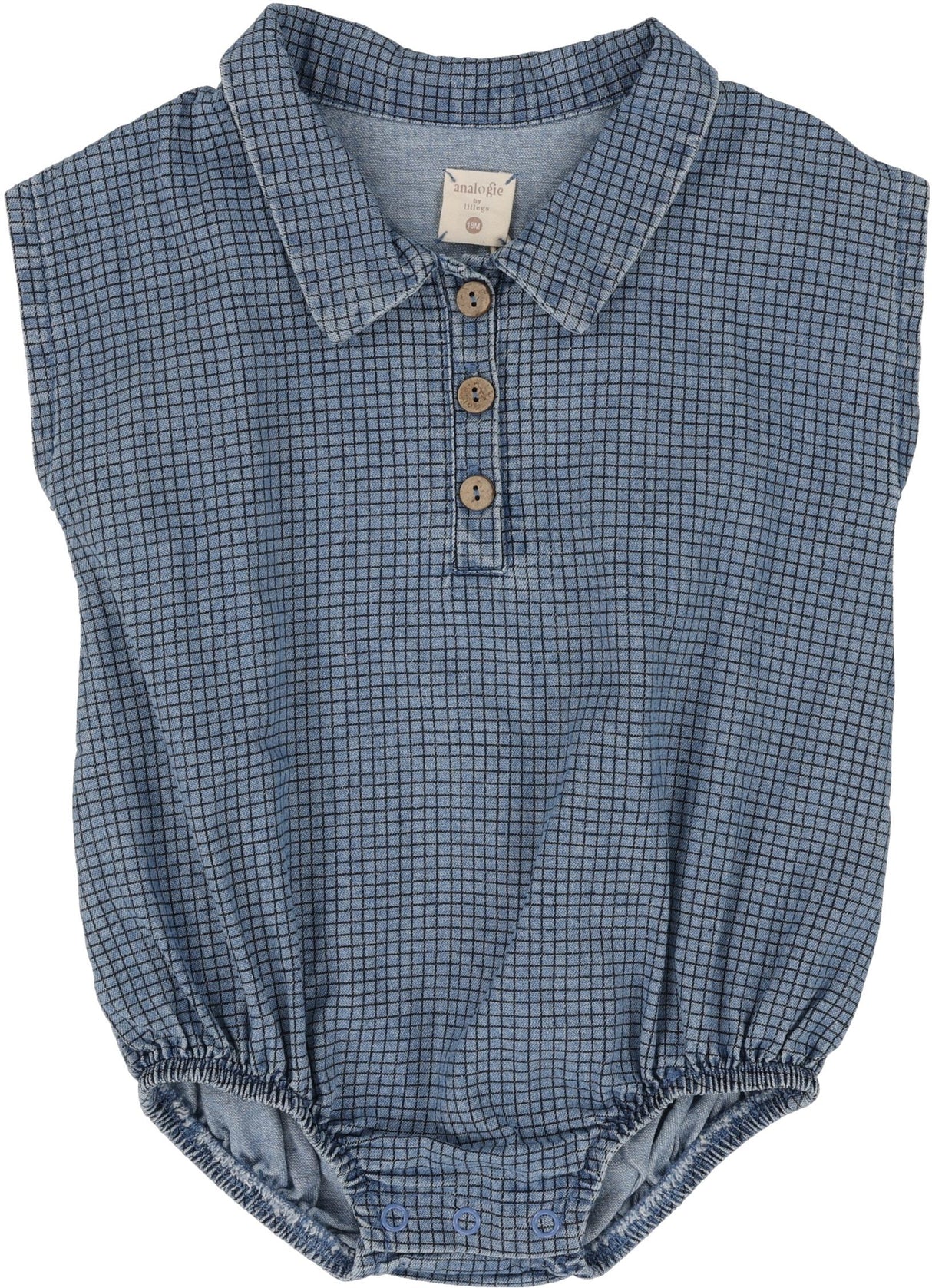 Analogie by Lil Legs Printed Denim Collection Baby Toddler Boys Checked Romper - PDCR Analogie by Lil Legs Printed Denim Collection Baby Toddler Boys Checked Romper - PDCR