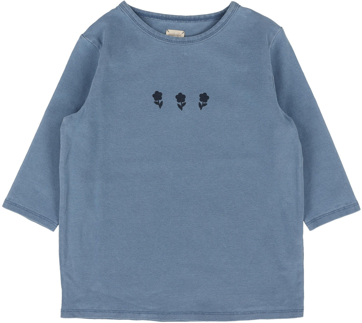 Analogie by Lil Legs Printed Denim Collection Girls Floral Accent 3/4 Sleeve T-shirt Tee - PDFTQ Analogie by Lil Legs Printed Denim Collection Girls Floral Accent 3/4 Sleeve T-shirt Tee - PDFTQ