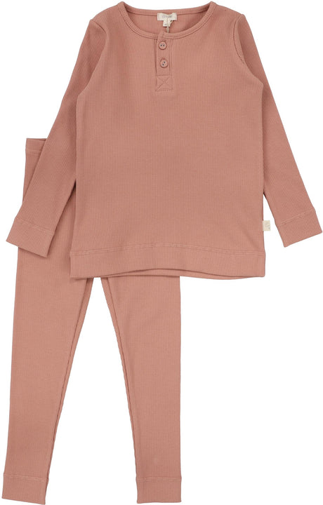 Lil Legs Loungewear Collection Boys Girls Ribbed Henley Cotton Pajamas - RHLS Lil Legs Loungewear Collection Boys Girls Ribbed Henley Cotton Pajamas - RHLS