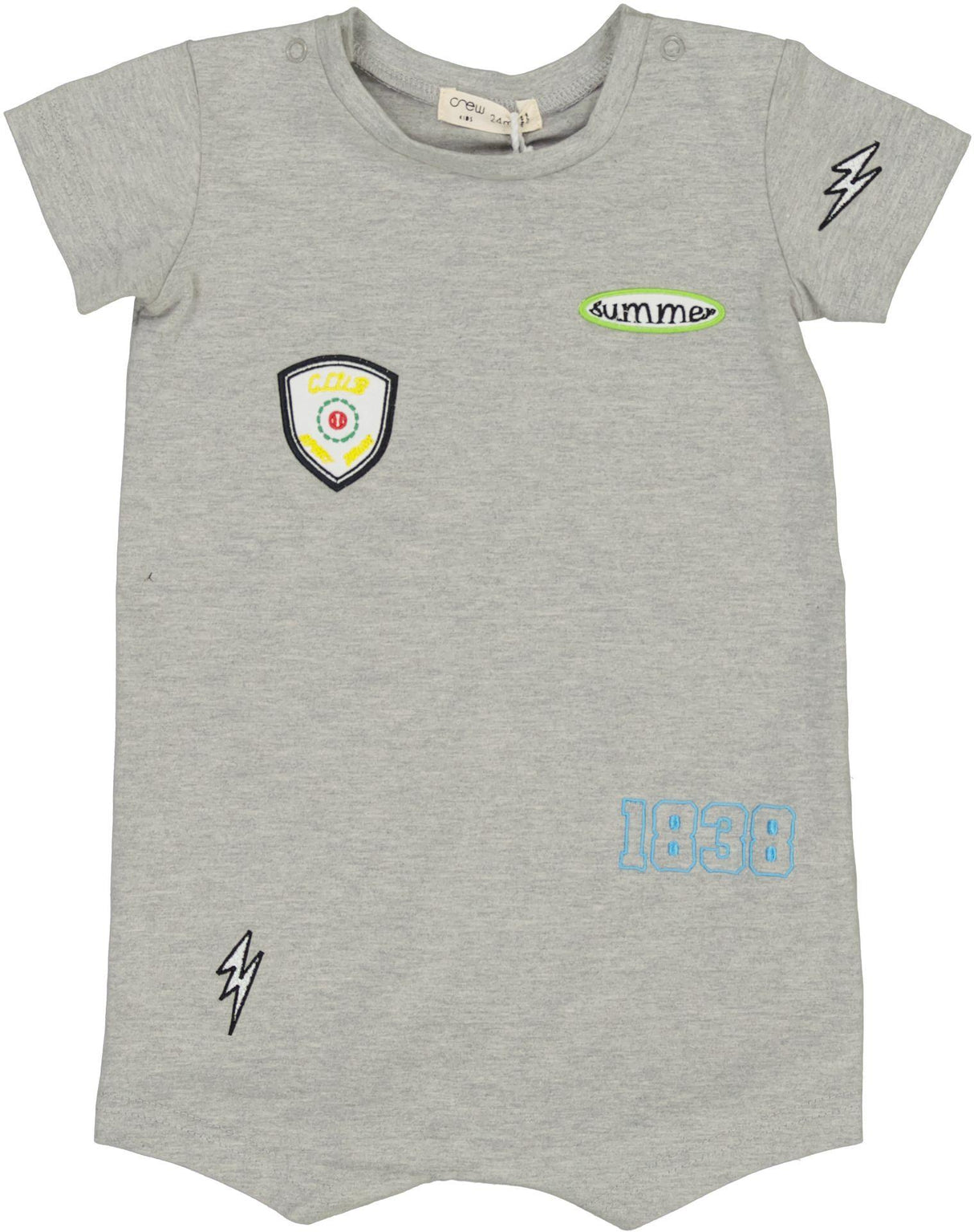 Crew Kids Baby Boys Patch Romper - AL2947 Crew Kids Baby Boys Patch Romper - AL2947