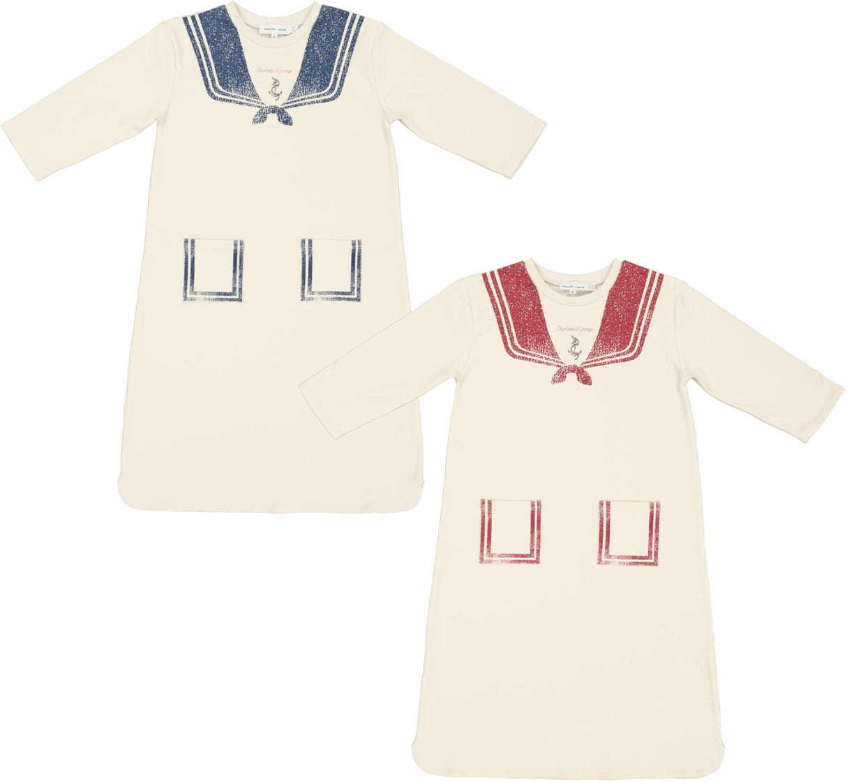 Charlotte & George Girls Sailor Dress - SB6CP7393D Charlotte & George Girls Sailor Dress - SB6CP7393D